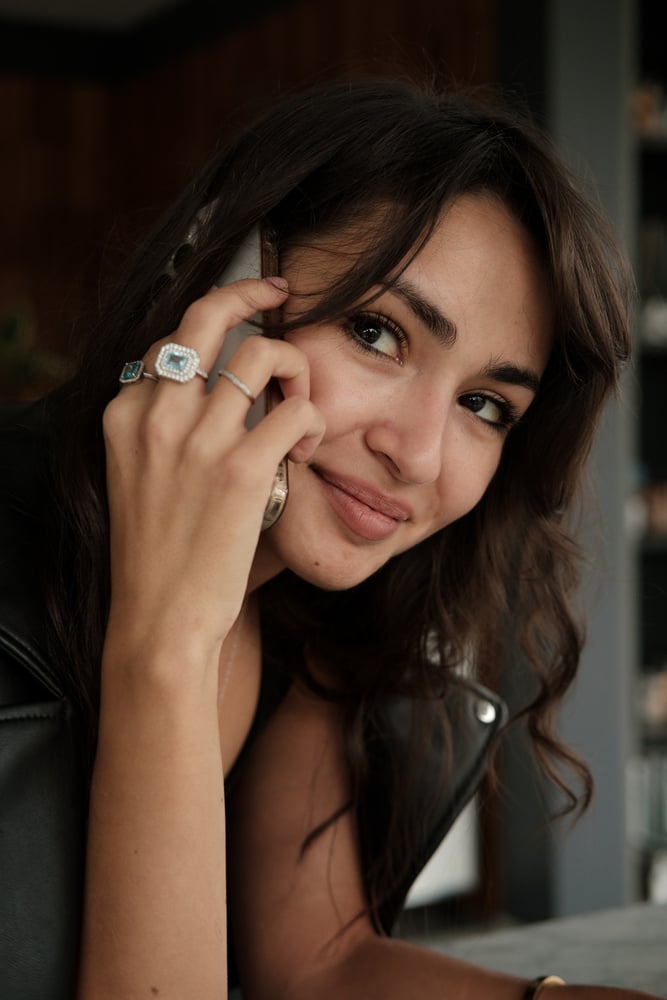 Close-up of Woman Using Smartphone 