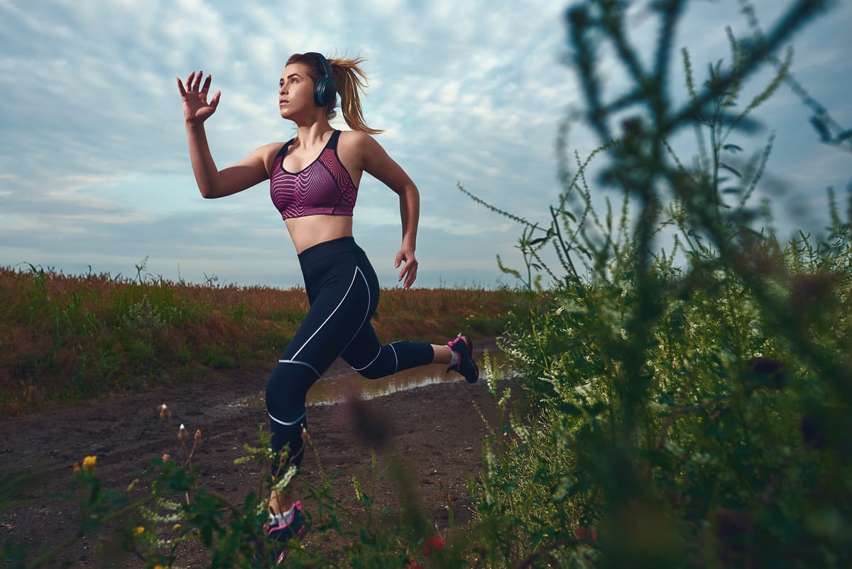 energic sportive woman running